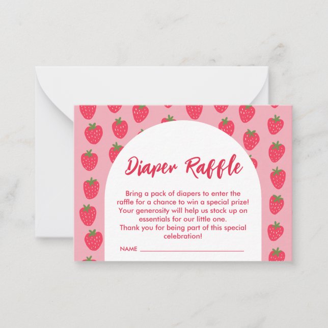 Diaper Raffle Berry Sweet Baby Cute Flat Note Card (Front)