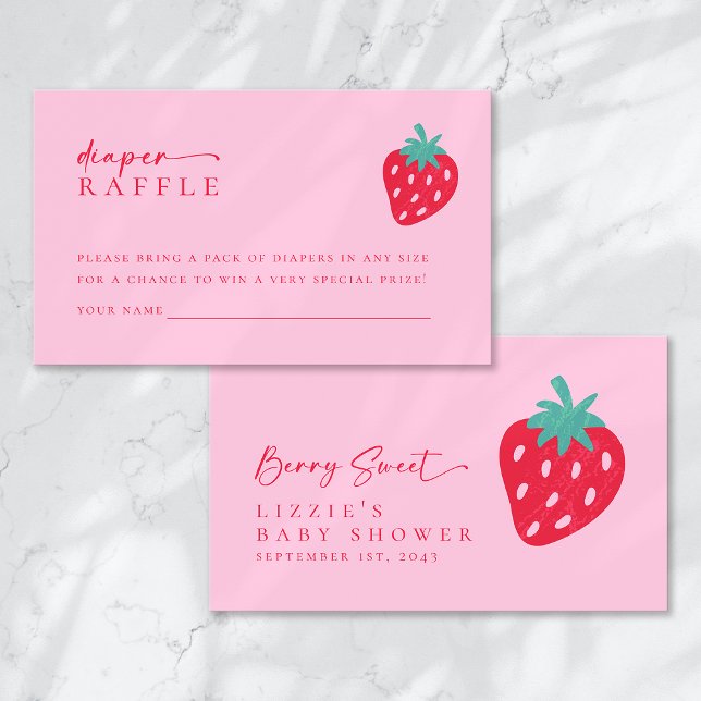 Diaper Raffle Berry Sweet Baby Shower Enclosure Card (Creator Uploaded)