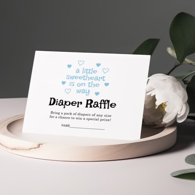 Diaper Raffle Blue boy Baby Shower Card (Creator Uploaded)