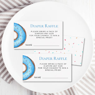 Diaper Raffle Blue Doughnut Baby Sprinkle Enclosure Card