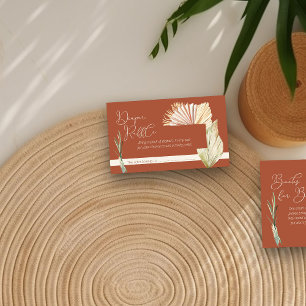 Diaper Raffle Boho Foliage Terracotta Baby Shower Enclosure Card