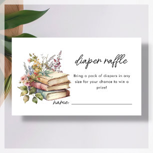 Diaper Raffle Book Themed Baby Shower Enclosure Card