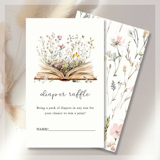 Diaper Raffle | Book Themed Baby Shower  Enclosure Card (Creator Uploaded)