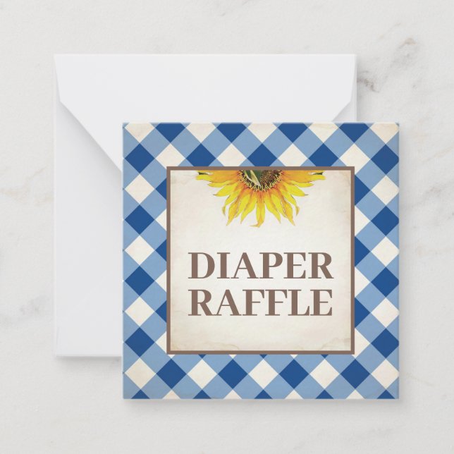 Diaper Raffle Boy Baby Shower Insert Note Card (Front)