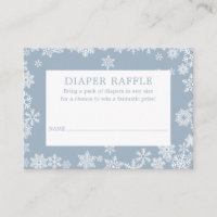 Diaper Raffle Boy Winter Baby Shower Dusty Blue