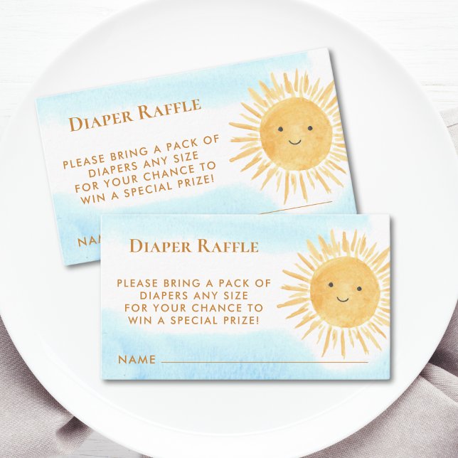 Diaper Raffle Boy's Sun Baby Shower Enclosure Card (Creator Uploaded)