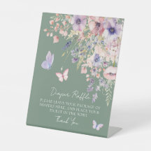 Diaper Raffle Butterfly Wildflower Baby Shower