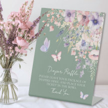 Diaper Raffle Butterfly Wildflower Baby Shower