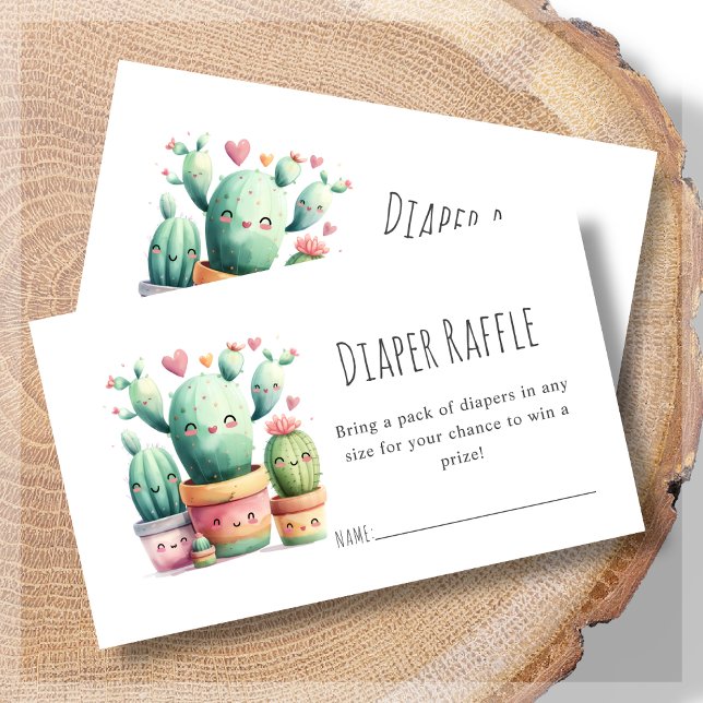 Diaper Raffle | Cactus Baby Shower  Enclosure Card (Creator Uploaded)
