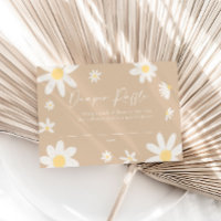 Diaper Raffle Card Beige Daisy