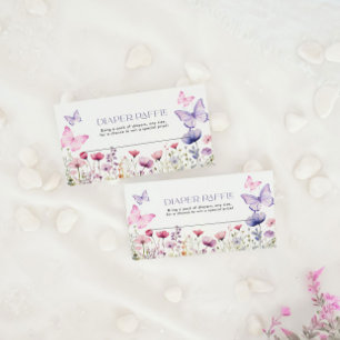 Diaper Raffle Card Butterfly Floral