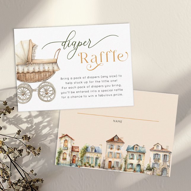 Diaper Raffle Card – Cottage Village Baby Shower (Diaper Raffle Card)