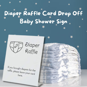 Diaper Raffle Card Drop Off Baby Shower Sign
