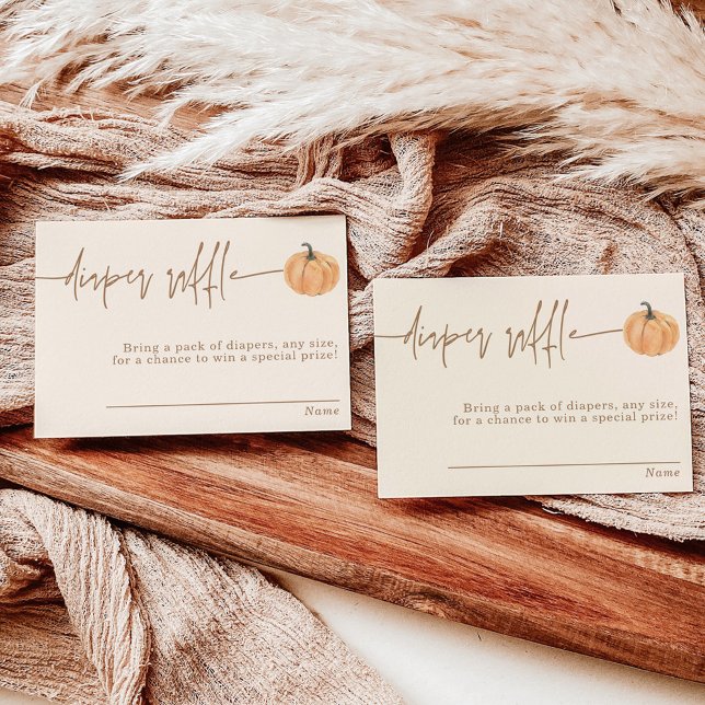 Diaper Raffle Card, Fall Pumpkin Baby Shower  Invitation (Creator Uploaded)