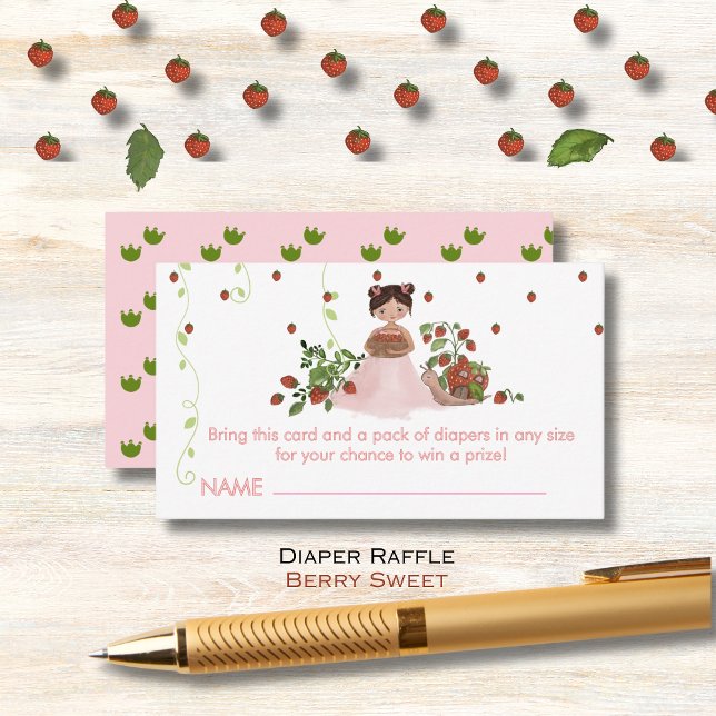 Diaper Raffle Card for 'Berry Sweet' Baby Shower (Diaper Raffle Card for 'Berry Sweet' Baby Shower)