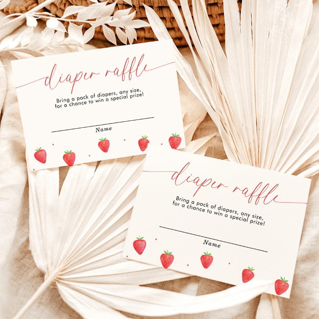 Diaper Raffle Card, Strawberry Baby Shower  Invitation (Creator Uploaded)