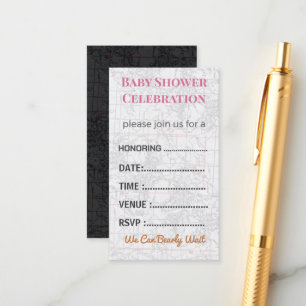 Diaper Raffle Card Tickets Elegant Insert