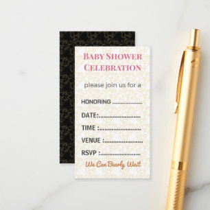 Diaper Raffle Card Tickets Elegant Insert