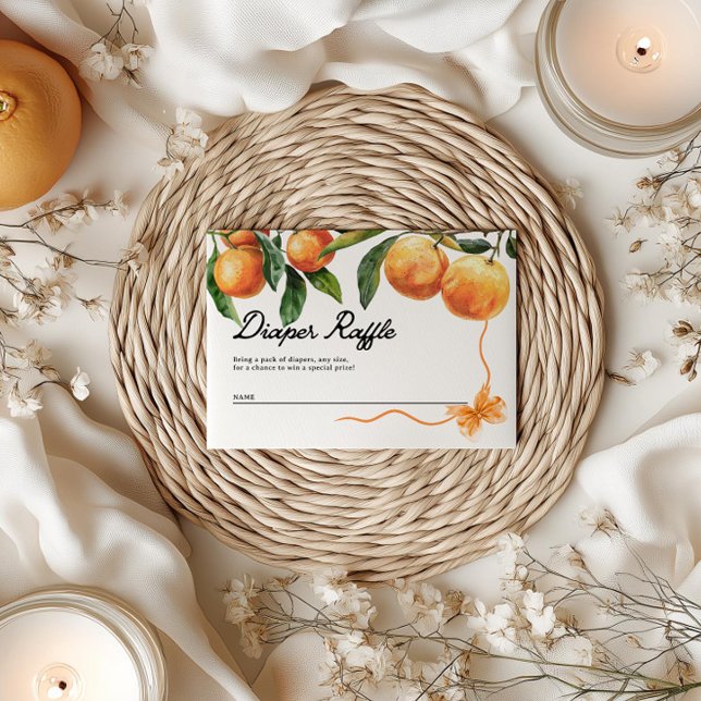 Diaper Raffle Cards | Orange Baby Shower (Creator Uploaded)