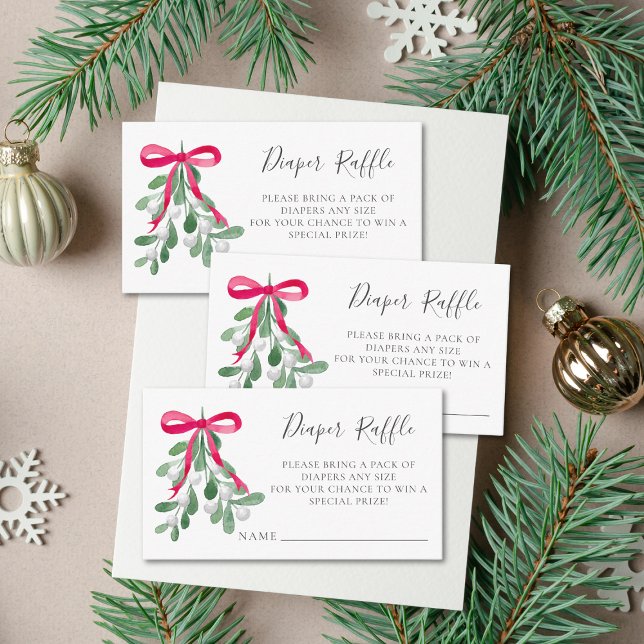 Diaper Raffle Christmas Baby Shower Enclosure Card (Creator Uploaded)