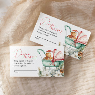 Diaper Raffle Christmas Gingerbread Baby Shower Enclosure Card