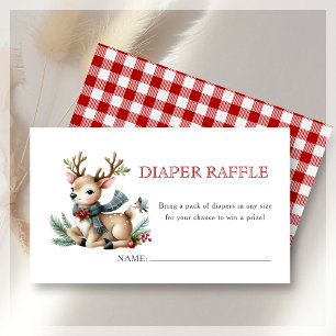 Diaper Raffle   Christmas Reindeer Baby Shower  Enclosure Card