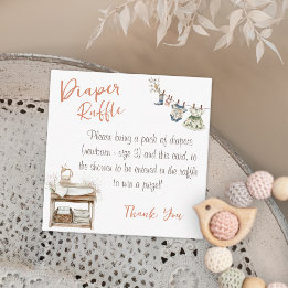 Diaper Raffle Clothesline Baby Shower Enclosure Card
