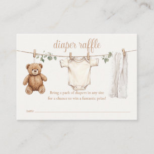 Diaper Raffle Clothesline Baby Shower Enclosure Card