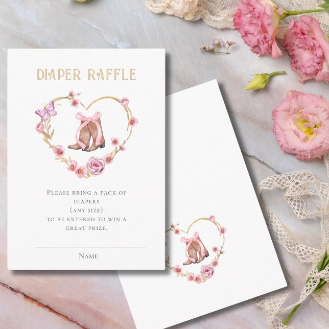 Diaper Raffle Cowgirl Baby Shower Enclosure Card (Creator Uploaded)