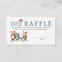 Diaper Raffle Cute Woodland Animal Hiking Boy Baby