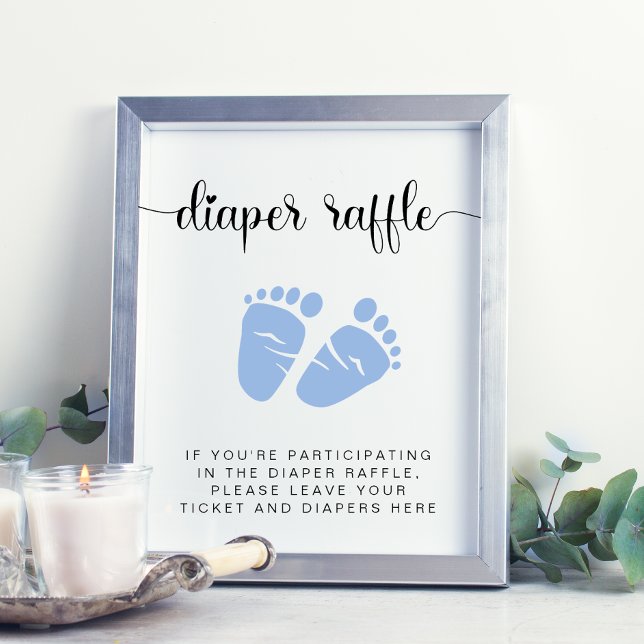Diaper Raffle Drop Off Blue Feet Baby Boy Shower Poster (Creator Uploaded)