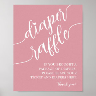 Diaper Raffle Drop Off Girl Baby Shower Poster