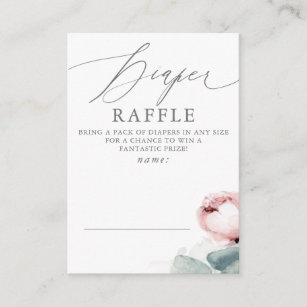 Diaper Raffle Dusty Rose Baby Shower Ticket Enclosure Card
