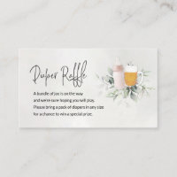 Diaper Raffle Enclosure Card Baby is Brewing Pink