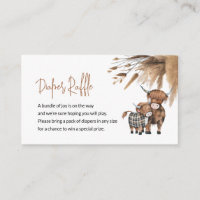 Diaper Raffle Enclosure Card Rustic Cow Theme