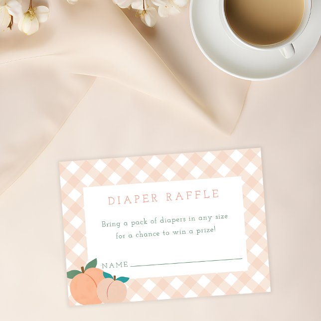 Diaper Raffle Enclosure | Sweet Peach Card (Diaper Raffle enclosure card for our Peach Baby Shower)