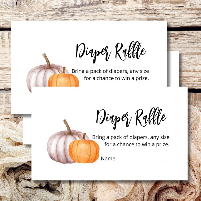 Diaper Raffle Fall Pumpkin Rustic Brown Floral Enclosure Card (Creator Uploaded)