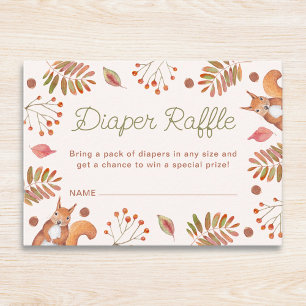 Diaper Raffle Fall Theme Baby Shower Enclosure Card