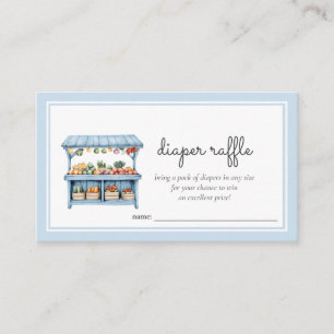 Diaper Raffle Farmers Market Baby Boy Shower Enclosure Card