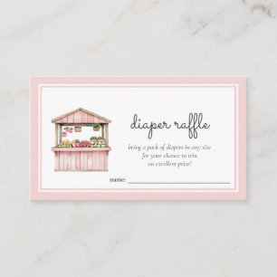 Diaper Raffle Farmers Market Baby Girl Shower Enclosure Card