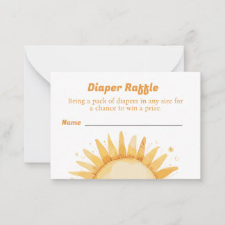 Diaper Raffle for Baby Shower Sunshine Theme Card