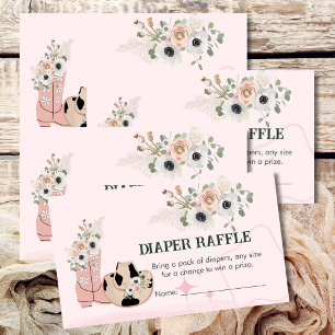 Diaper Raffle Game Saddle Up Western Cowgirl Theme Enclosure Card