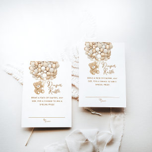 Diaper Raffle Gender Neutral Bear Baby Shower Enclosure Card