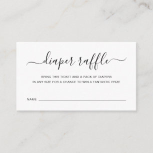 Diaper Raffle Gender Neutral Simple Baby Shower Enclosure Card