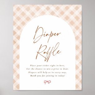 Diaper Raffle Gingham Cutie Pie Baby Shower Sign