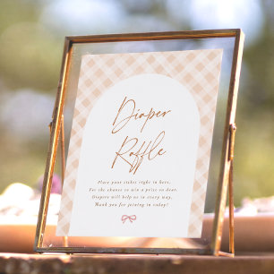 Diaper Raffle Gingham Cutie Pie Baby Shower Sign