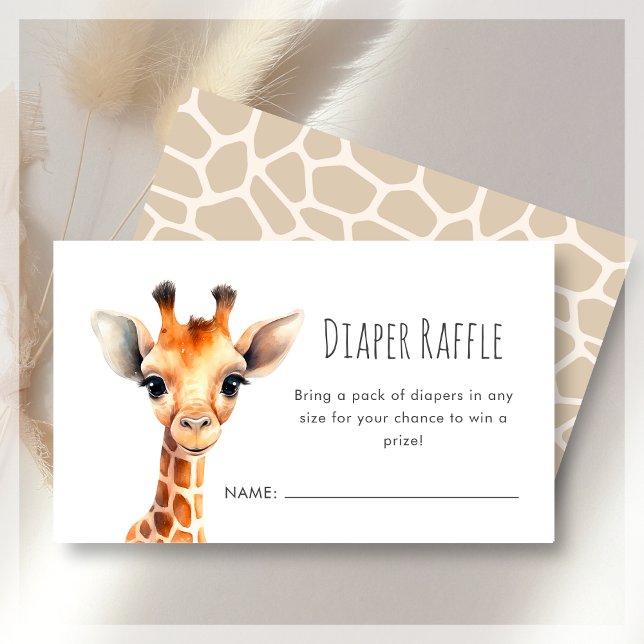 Diaper Raffle | Giraffe Baby Shower  Enclosure Card (Creator Uploaded)