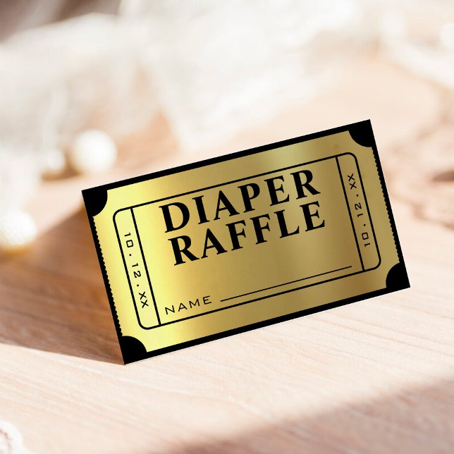 Diaper Raffle Golden Ticket Baby Shower Game Enclosure Card (Diaper Raffle Golden Ticket Baby Shower Game Enclosure Card
)