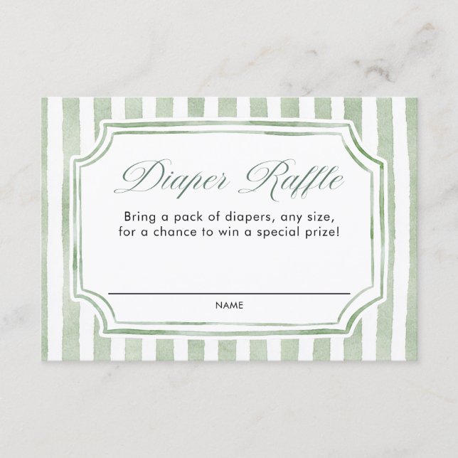 Diaper Raffle Green Enclosure Card (Front)