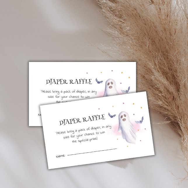 Diaper Raffle Halloween Cute Ghost Baby Shower Enclosure Card (Diaper Raffle Halloween Cute Ghost Baby Shower Enclosure Card)